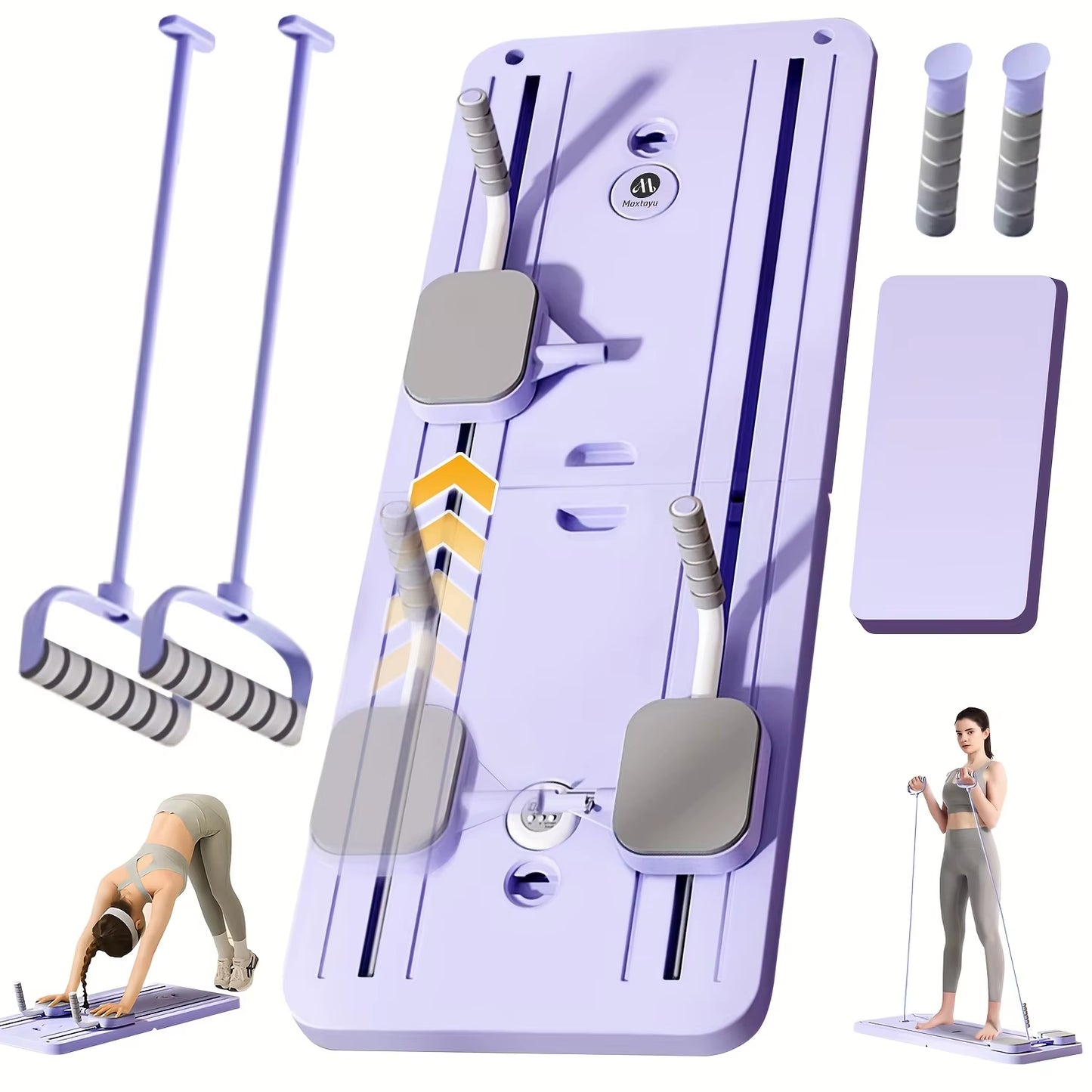 6 in 1 Multi-Purpose Foldable Pilates Reformer Board Set with Timer Pilates Equipment for Home